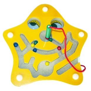 

Free shipping Classic Magnetic Pen Small Starfish Maze wooden Maze toys children's puzzles interactive small starfish maze Toy