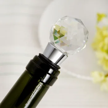

Vineyard Collection Clear Crystal Ball Design Wine Stopper Wedding Favors Bar Party Giveaways For Guest 5PCS