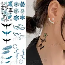 

Waterproof Tattoo for Women Angel Butterfly Minimalist Letter Flash Temporary Tattoos Totem Finger Sexy Body Fake Tattoo Sticker