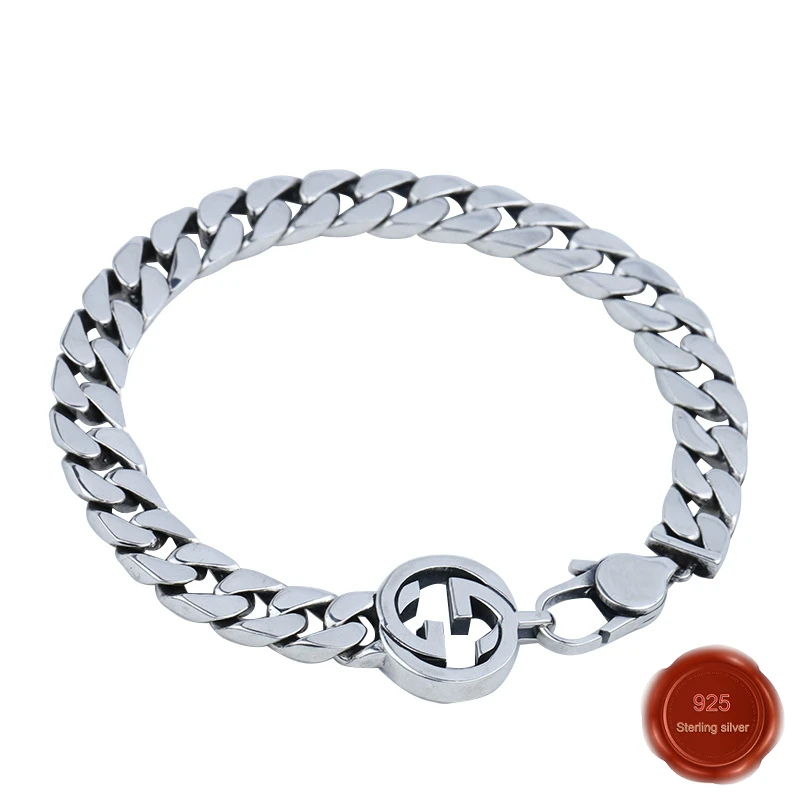 Браслет из стерлингового серебра S925 пробы, ювелирные изделия, простые ювелирные изделия в стиле ретро, модные буквы G, простой стиль, подарок на день Святого Валентина, горячая распродажа