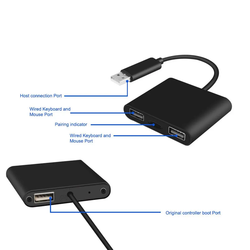  Mini Keyboard Mouse Converter for Game for Pubg Controller Joystick Mobile FPS Games Dual USB Ports