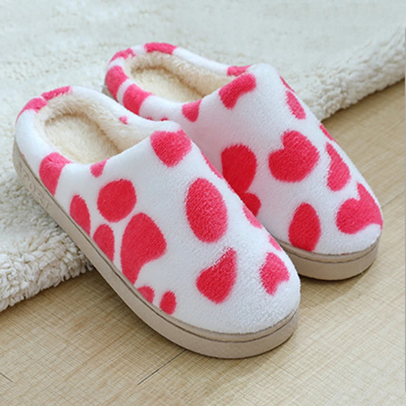 Women Winter Home Slippers Cartoon Cat Shoes Non-Slip Soft Winter Warm House Slippers Indoor Bedroom Lovers Couples