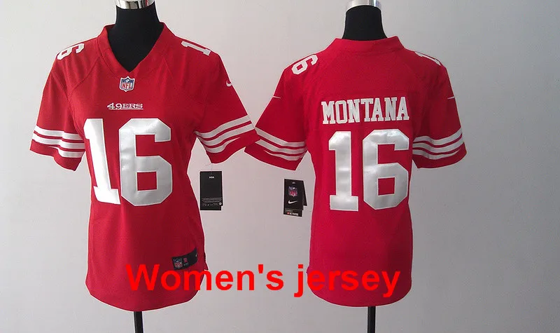 A+++ женщины все сшитые Сан-Франсиско s Joe Монтана 42 Ronnie Lott 80 Jerry Rice 82 Torrey Smith 81 Anquan Boldin Джерси - Цвет: Серый