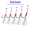 100Pcs/box Cast Jig Assist Hook Slow Jigging Lure Bass Fishing Hooks Barbed Hook Tying Up Fishhook With Feather Sea Fishing Hook 1
