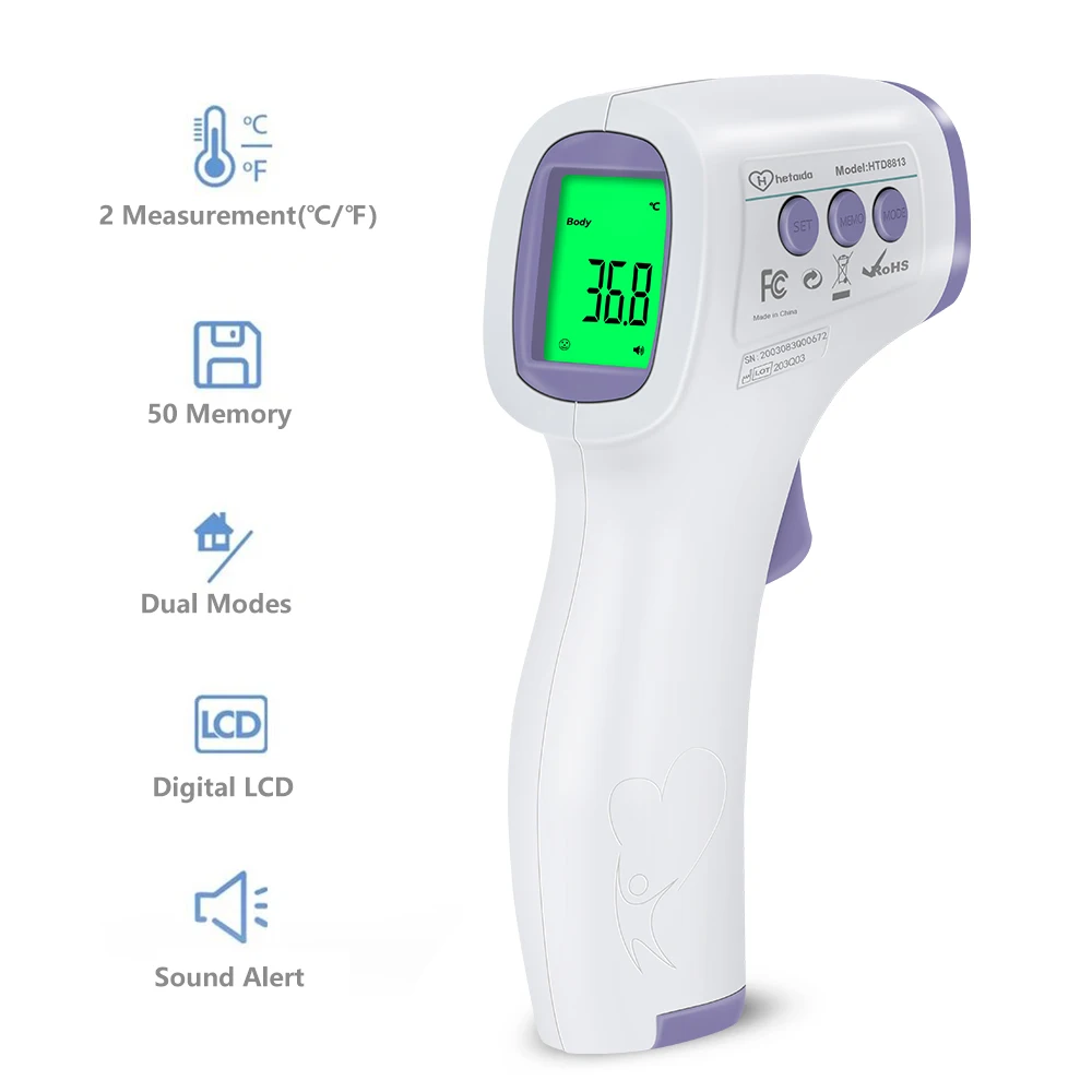 Hetaida Forehead Thermometer Digital Non Contact Infrared Thermometer High Precision Body Temperature Measure Tool For Adult Kid|Thermometers| - AliExpress