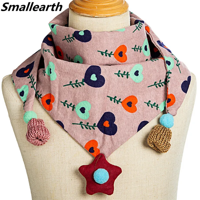

New Spring Baby Girls Triangle Scarf Cartoon Autumn Winter Boys Bibs Shawl Children Cotton Warm Neck Collars Kids Neckerchief