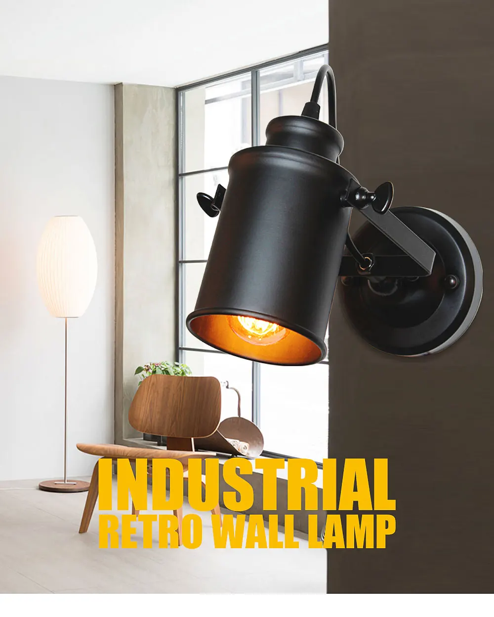 Стены промышленная лампа в стиле ретро настенный светильник светодиодный бра Винтаж Настенные светильники для ресторана прикроватной