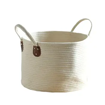 

1 PC Laundry Basket Modern Cotton Durable Bucket Dirty Clothes Organizer Storage Basket For Bathroom Living Room Bedroom