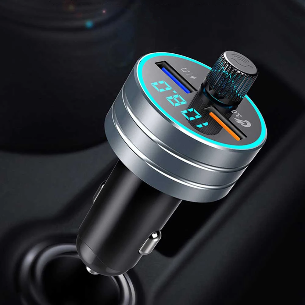 Автомобильное зарядное устройство Bluetooth V5.0 адаптер QC3.0 для быстрой зарядки