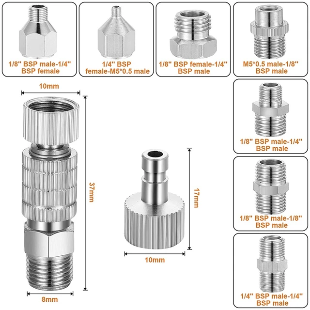 Airbrush Adapterkészlet, Gyorskioldó Adapter Készlet, Nejlon Fonott Légtömlő, Légkompresszor És Légkefe Tömlőhöz - Image 2