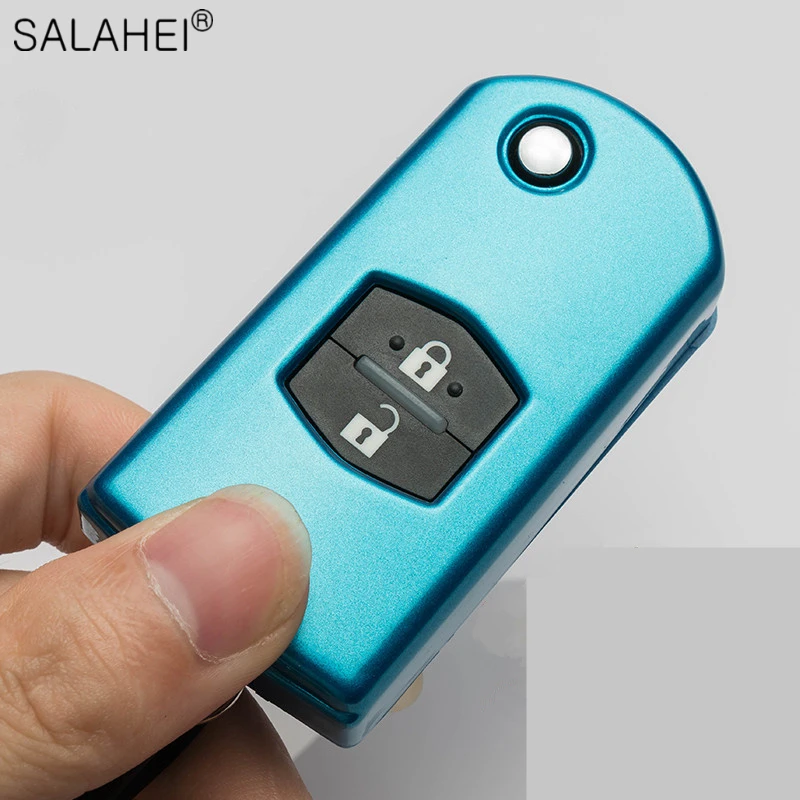 2 Buttons Colorful ABS Car Flip Folding Key Case Cover Protect For Mazda 2 3 5 6 CX7/CX9 RX8 MX5 Auto Remote Shell Accessories