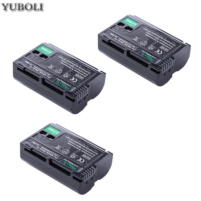 3battery EN-EL15 Цифровые Батареи EN EL15 ENEL15 Камера Батарея пакет для Nikon D600 D610 D600E D800 D800E D810 D7000 D7100 d750 V1 MH-25 - Цвет: 3battery