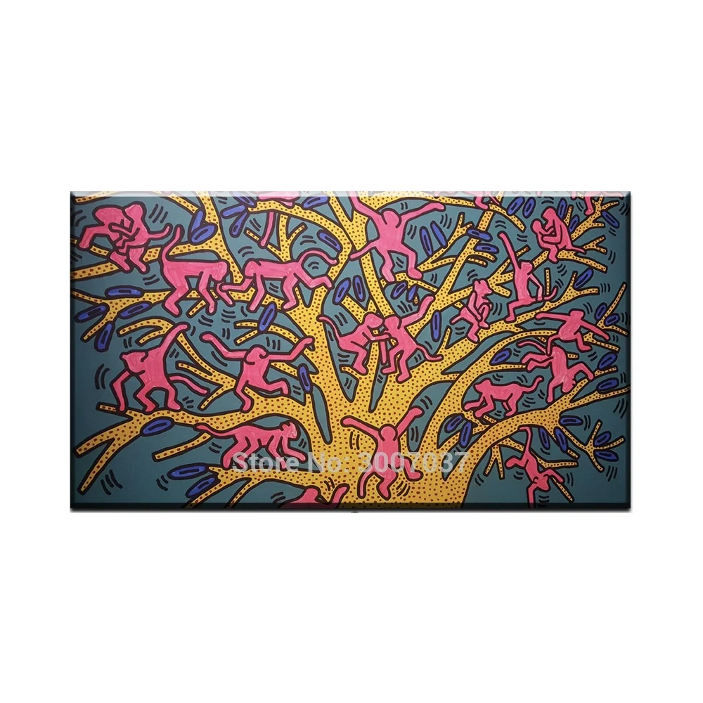 Keith Haring Pop Картина на холсте без рамки художественные плакаты ручная роспись