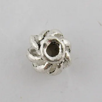 

DoreenBeads Zinc Alloy Spacer Beads Round Antique Silver Color Stripe Carved Jewelry About 7mm Dia., Hole:Approx 1.5mm, 15 PCs