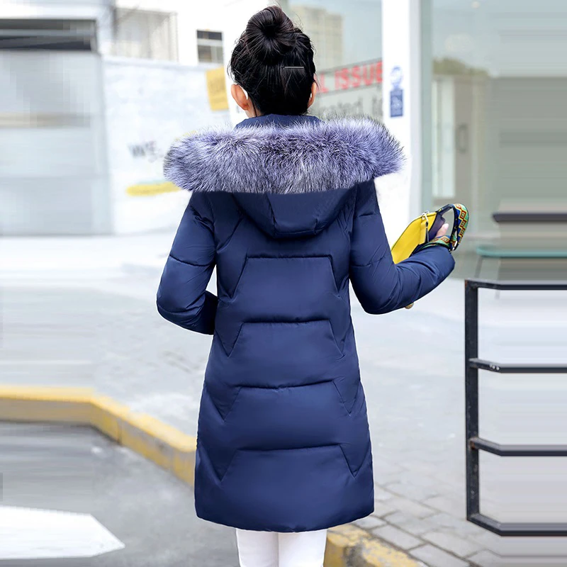 Женская теплая куртка с меховым воротником из искусственного серебра, Осень-зима, модная женская парка с капюшоном, хлопковое пальто, женское тонкое зимнее пальто