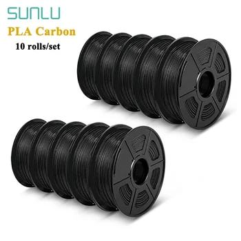 

SUNLU PLA Carbon Fiber 3D Filament 10 rolls/set Hardness PLA Carbon 3D Printer Filament Black Color