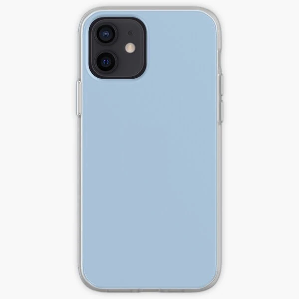 Baby Blue Solid Color Decor Phone Case iPhone 11 12 13 Pro Max Mini 6 6S 7 Plus X XS XR Max 5 5S SE Fashion TPU Flower - AliExpress