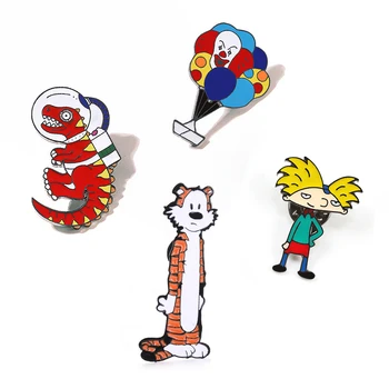 

Creative Clown Balloon Dinosaur Comic Boy Tiger Enamel Cartoon Brooch Pins Women Men Fashion Metal Badges Bag Backpack Lapel Pin