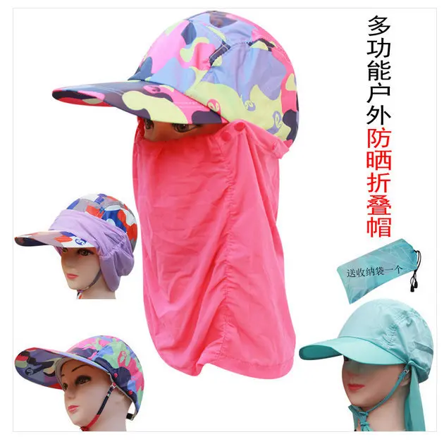 

Three Fold College Style UV-Protection Face Covering Breathable Quick-Dry Cap Topee Cycling Gauze Baseball Cap Wholesale And Ret