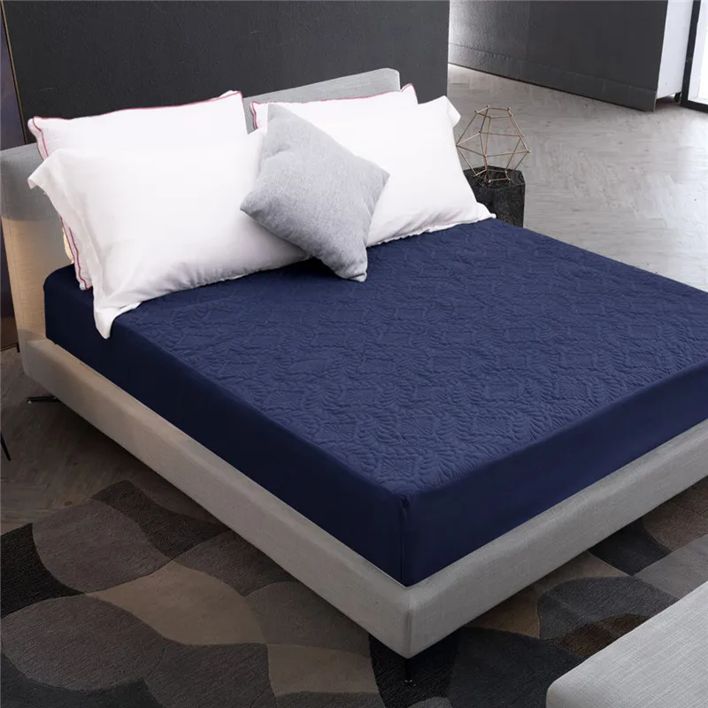 Cotton,waterproof,mattress,embossing,moisture proofa,Simmons,protective cover,mattress cover 100%Polyester Solid color Bed Sheet - Цвет: Синий