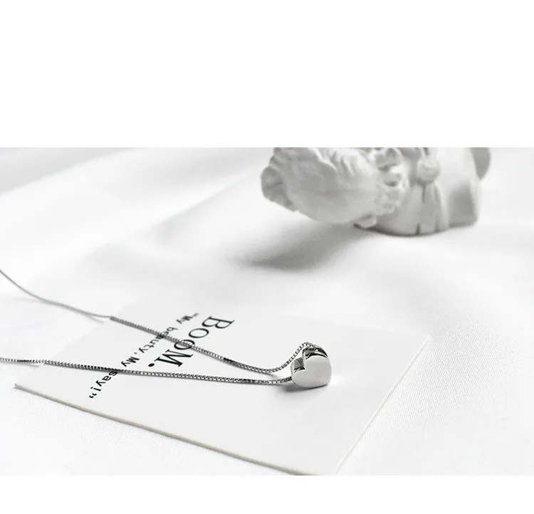Мода 925 стерлингового серебра Сердце ожерелья для женщин длинные ожерелья рождественские ювелирные изделия оптом воротник