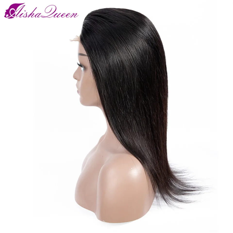 Aisha Queen Brazilian Lace Closure Wig 4x4 Human Hair Wig Natural Color Non-remy Straight Closure Wig