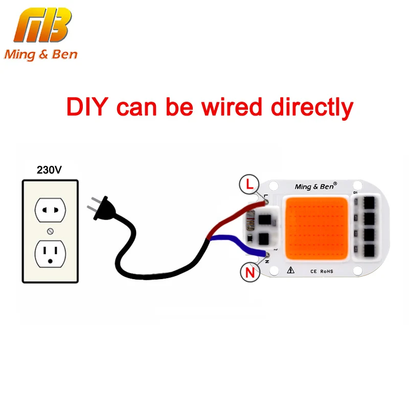 Светодиодный COB чип, светильник для выращивания, полный спектр, 230 В, 110 В, 20 Вт, 30 Вт, 50 Вт, сделай сам, для комнатных растений, рост рассады и цветок, светильник для роста ing