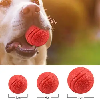 

Chew Toy Exercise Play Bite Toy Pet Dogs Ball Toys Indestructible Solid Elastic Training Rubber Balls with Carrier Rope Supplies