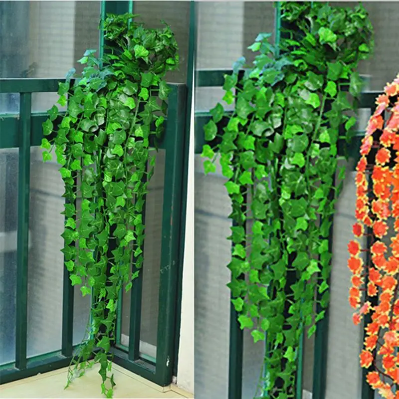 

10pcs Fake Foliage Flowers Artificial Decor Artificial Ivy Leaves 2.4m Vine Home Garland Party Hanging Wedding