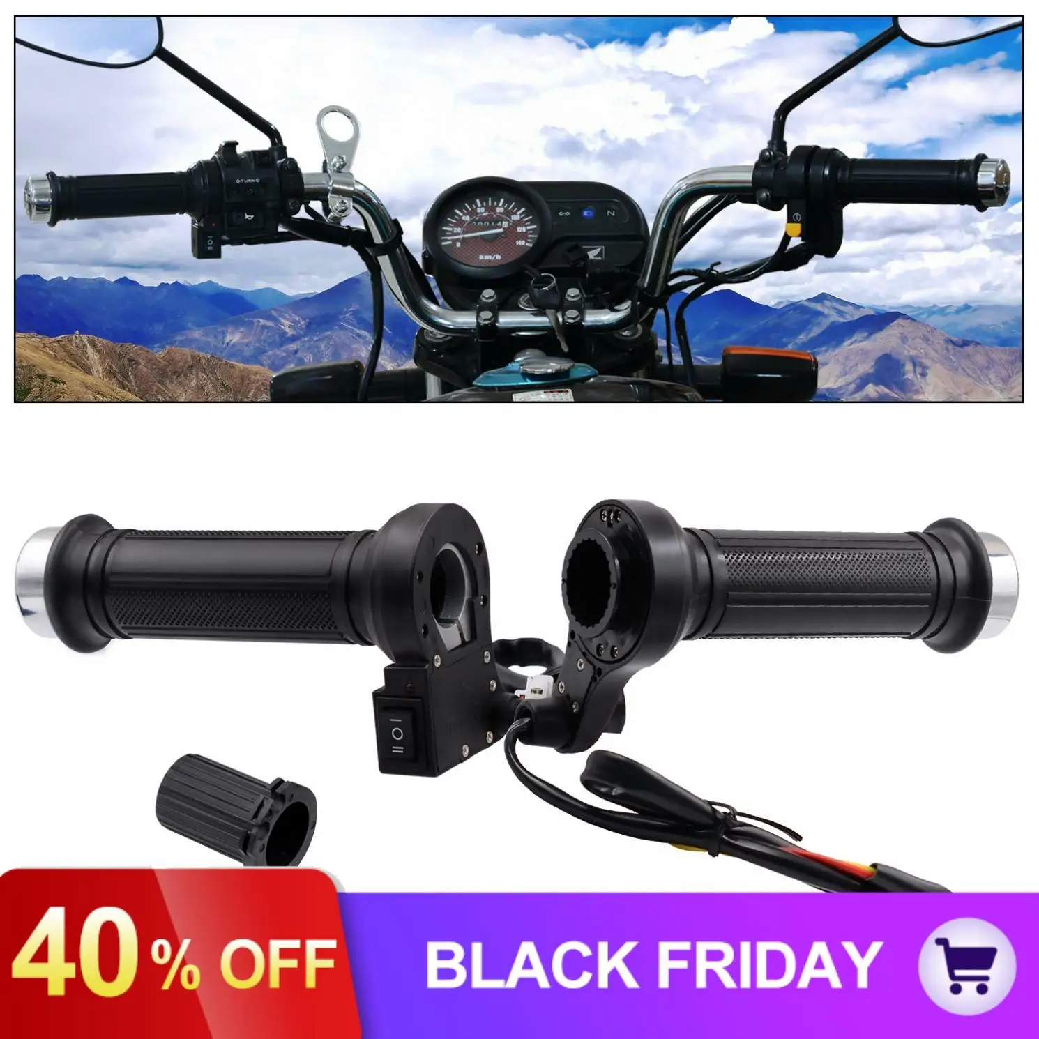 12 В 25 Вт 22 мм Универсальный руль мотоцикла Регулируемая температура Электрический нагрев ручка с тремя шестернями регулирующий переключатель