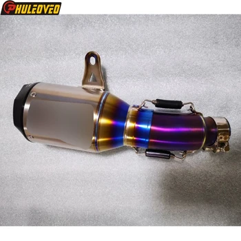 Titanium Alloy for Kawasaki Z400 ABS 19-21 NINJA400 NINJA400 ABS 18-23 Motorcycle Slip-on Exhaust Link Pipe Carbon Fiber Muffler