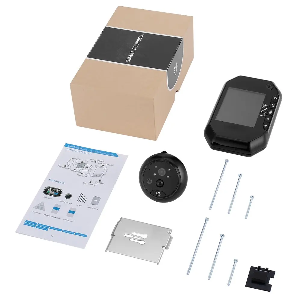 

LESHP 3.5" PIR Motion Sensor IR Night Vision Digital Door Peephole Viewer Camera Motion Detection 160 Degree Wide Angle 2MP