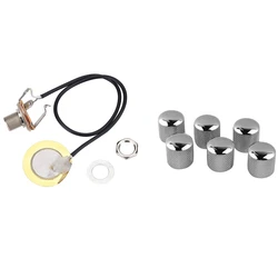 Electric Guitar Bass Volume Knob Potentiometer Chord Cap Volume Knob & Guitar Transducer Pre-Wired Amplifier Piezo Jack