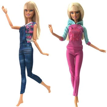

NK 2020 Two Set Doll Dress Beautiful Handmade Party ClothesTop Fashion Dress For Barbie Noble Doll Best Child Girls'Gift 035B 4X