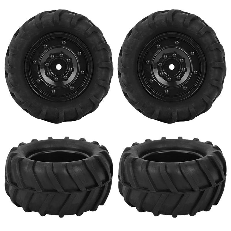 

4 PCS Rubber Tires 1 / 16 RC Crawler Truck OFF Roader RC Tire and Rim Car Tire Racing Off-Road Modification Upgrade Accessories
