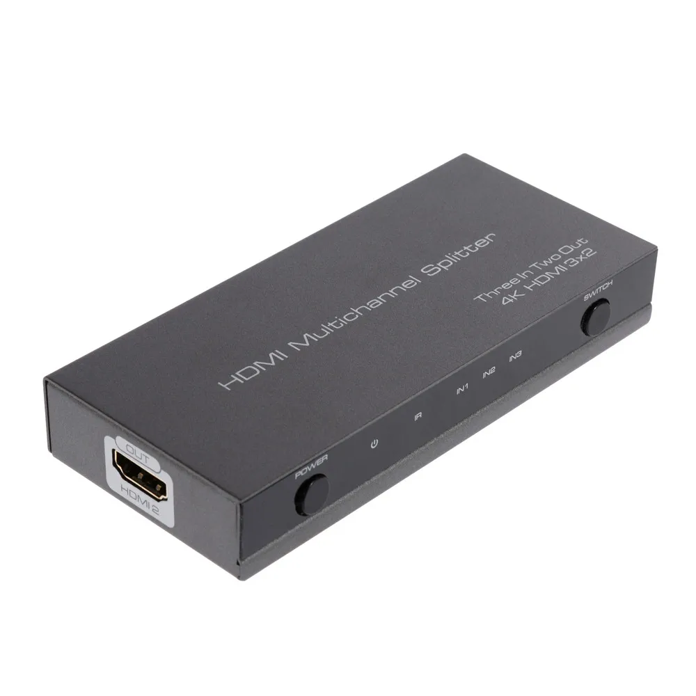 4K 3D 3x2 HDMI переключатель сплиттер видео адаптер, ИК соединитель расширителя RC управление для HDTV DVD плеер PS3 psp
