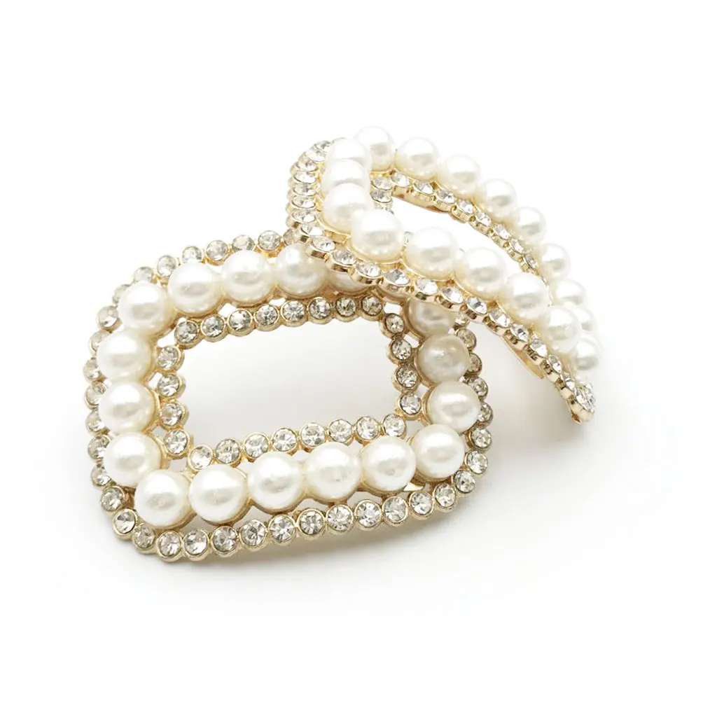 

Fashion 2pcs Faux Pearl Shoe Clip Shoes Decoration High Heel Clips Women