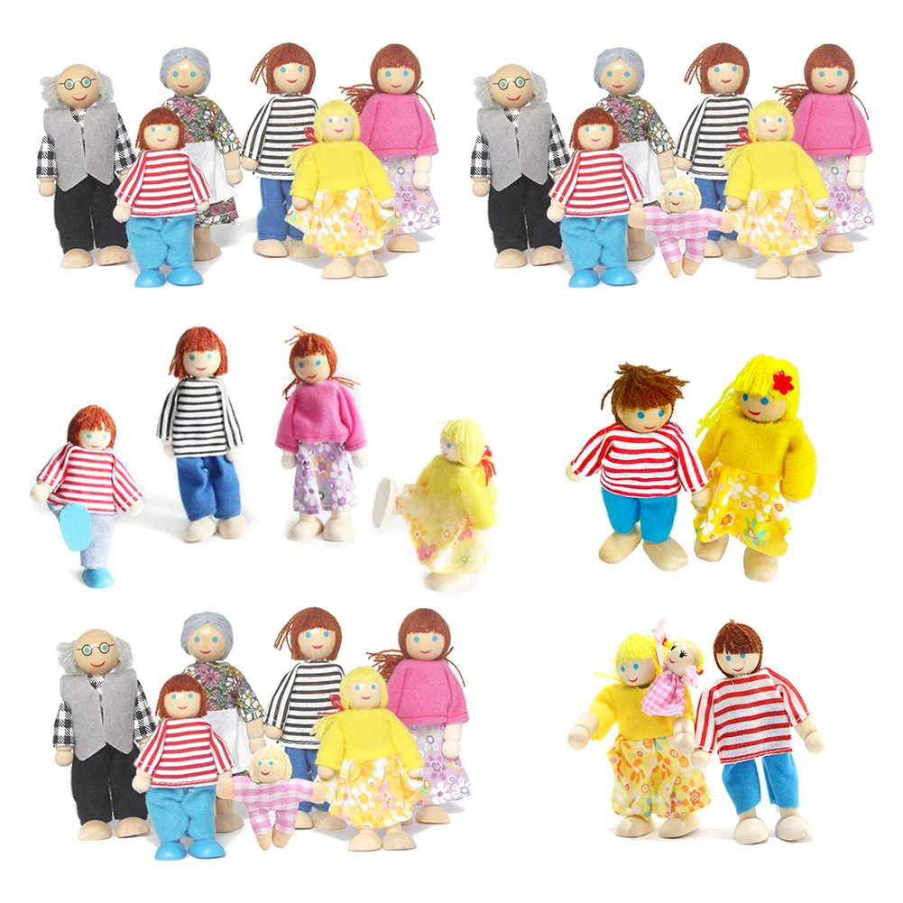 Kids Small Wooden Toys Set Happy Family Dolls Figures Dressed Characters Children Kids Gifts Pretend Play Toy 1 Kids Small Wooden Toys Set Happy Family Dolls Figures Dressed Characters Children Kids Gifts Pretend Play Toy 1