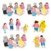 Kids Small Wooden Toys Set Happy Family Dolls Figures Dressed Characters Children Kids Gifts Pretend Play Toy 1