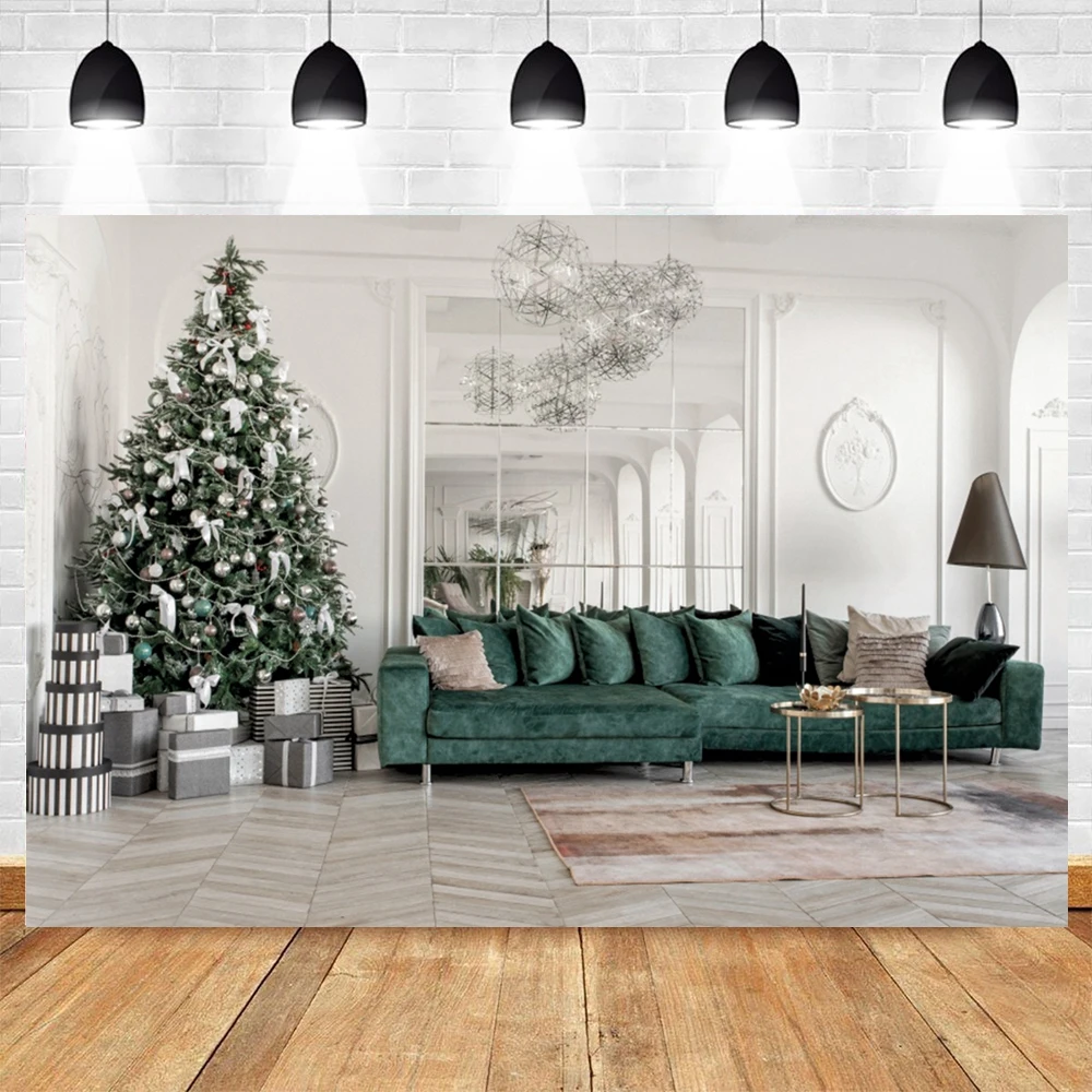 

Christmas Pine Tree Indoor Sofa Portrait Scene Backdrop Photography Backgrounds For Photo Studio Photophone
