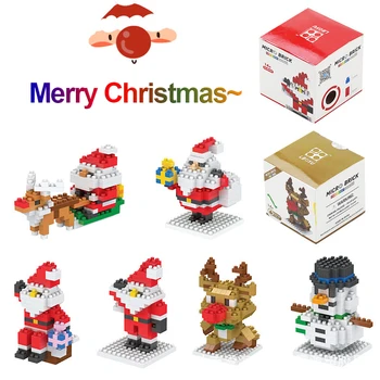 

6Types Christmas Santa Claus Building Block Toy Snowman Mini Building Block Children's Toy Christmas Gift Juguetes Action Figure