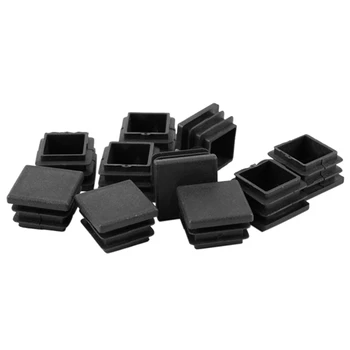 

20mm x 20mm Hard Plastic Pipe Flat End Inserted Tube Table LEG End Plug 10 pieces Black