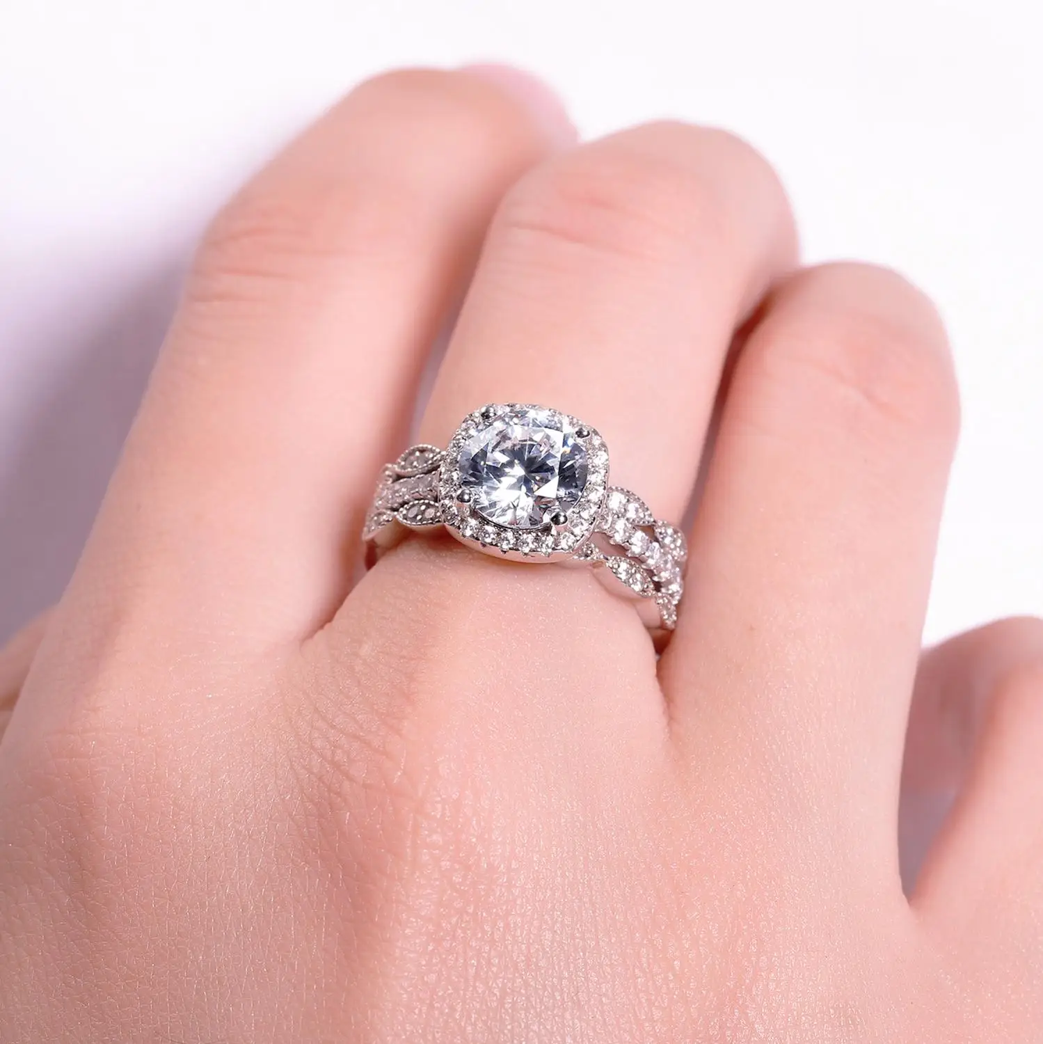 Женское балетное кольцо gemb's 2.0Ct 8 мм EF цвета Moissanite для свадьбы из стерлингового