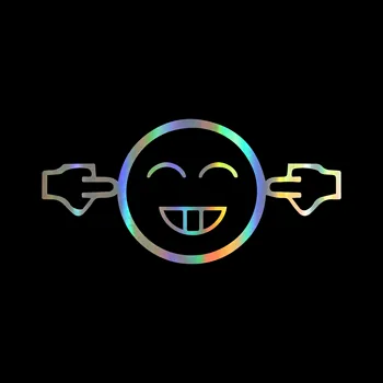 

Funny Smile Face Car Stickers and Decals Cartoon Car Bumper Sticker Laser Vinyl Decal for Vehicle Window Door Body 6.46"x3.14"