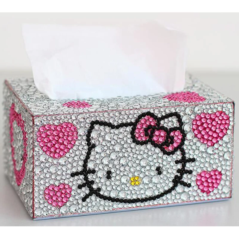 DIY Plum blossom Special shape Diamond painting tissue box storage box jewelry box diamond embroidery cross stitch home decor