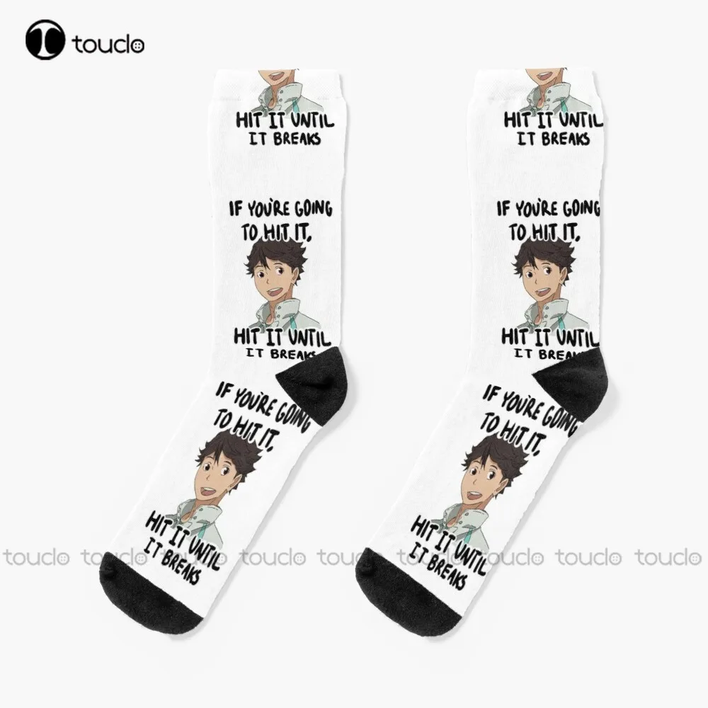 

If You'Re Going To Hit It Hit It Until It Breaks Socks Work Socks For Men Personalized Custom Unisex Adult Teen Youth Socks