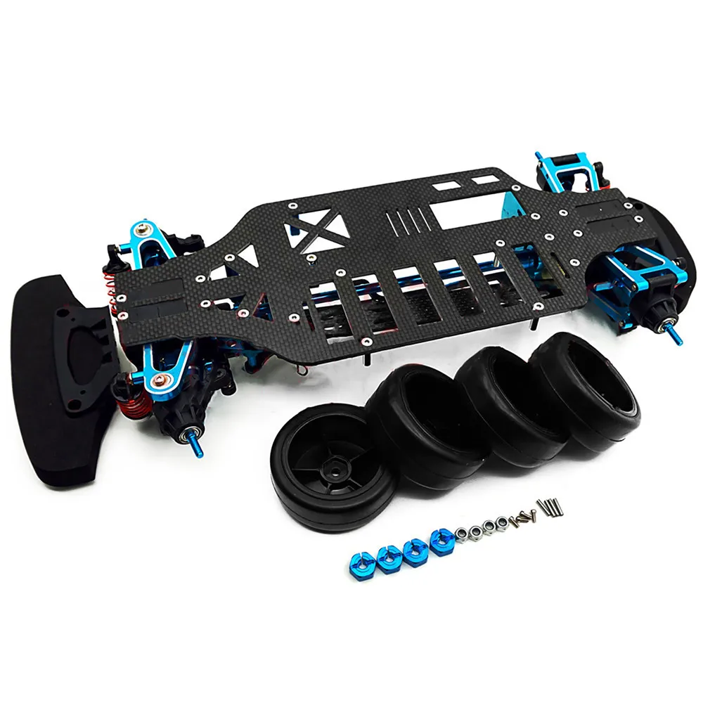 

Kit for 1/10 TAMIYA 4WD TT01 TGS Touring Car Metal Aluminium Alloy Car Frame Carbon Fiber Chassis Metal Shaft Drive Wheels Frame
