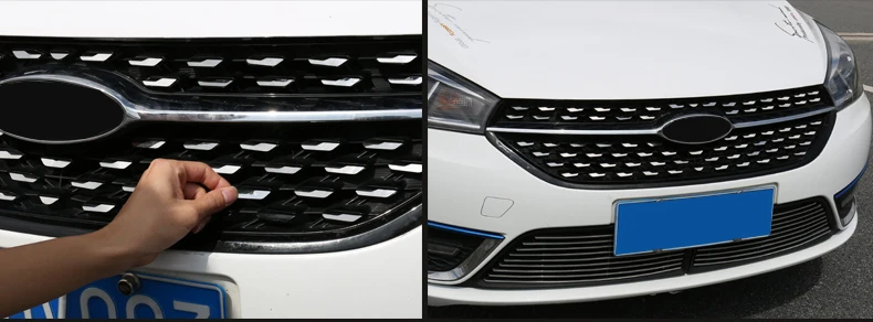 Для Chery ARRIZO5 ARRIZO 5, новинка, нержавеющая сталь, управление, передняя сторона, звездная сетка, блестки, Внешнее украшение, автомобильные аксессуары