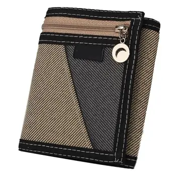 

Carteira Super Slim Soft Wallet Casual Trifold Men Short Wallet Credit Card Multi Slots Purse Zipper Money Bag Portomonee