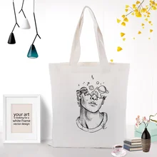 Простая Холщовая Сумка для покупок, сумка-тоут, ручная сумка, печать логотипа, текст, сделай сам, ежедневное использование, экологическая многоразовая утилизация